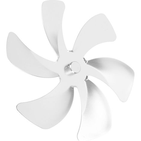 Pales de ventilateur de poêle à 6 pales en alliage d'aluminium, améliorant la circulation de l'air chaud. Pales de remplacement pour ventilateur de cheminée, couleur argent. (1/5)