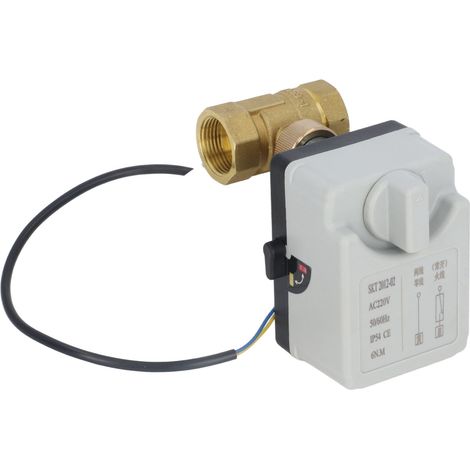 Vanne à bille DN20 à deux voies, manuelle/automatique, vanne électrique à deux fils AC220V normalement ouverte (1/5)