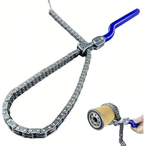 Adjustable Oil Filter Wrench with Chain, 23.5 cm (9.25 inch) Handle, Compatible with Oil Wrenches Ø 60-160 mm, Ergonomic Tool for Automotive Repair (1/5)