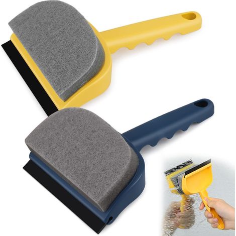 Cepillo de limpieza de vidrio 2 en 1, cepillo doble para azulejos de baño, bañera, ducha, puerta, vidrio y suelo.