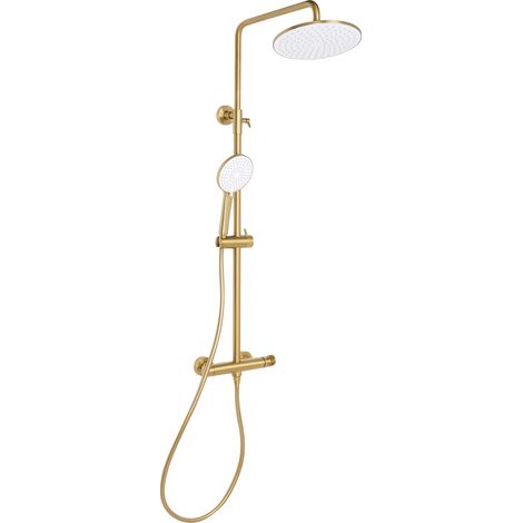 Columna de ducha moderna de latón mezclador 3 modos de chorro con función lluvia de pared dorado Catamarca (1/5)