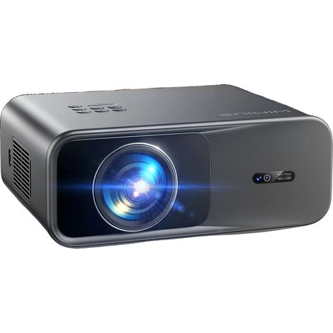 Proyector, 1200 lúmenes ANSI, resolución 1920x1080, tamaño de proyección de 40 a 500 pulgadas, entradas HDMI y USB, sonido Dolby integrado. (1/5)