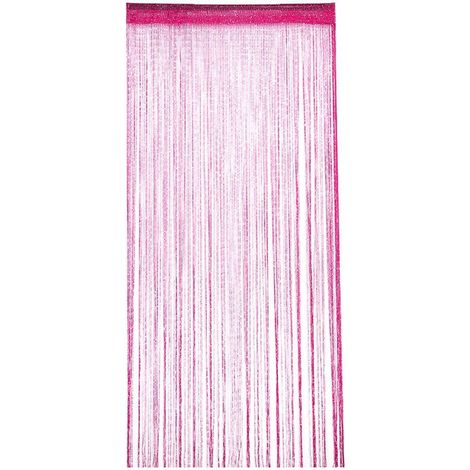 Rideau de porte en perles avec cordon style décoratif et moustiquaire dimensions 200 x 100 cm pour entrée et décoration intérieure couleur fuchsia