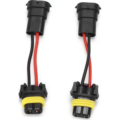 Paire d'adaptateurs H11 mâle vers 9005/9006 femelle, connecteur universel pour phares et antibrouillards, branchement direct, 12V-24V, lot de 2 (1/5)