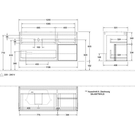 Villeroy & Boch G402HJPC Meuble sous lavabo Finion G40