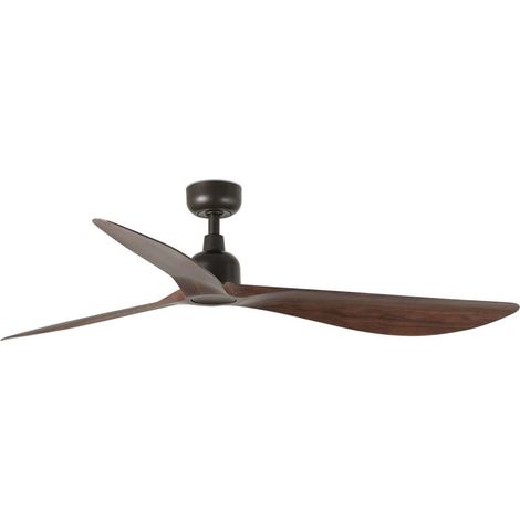 Grand ventilateur de plafond à 3 pales marron foncé IP44 (1/3)