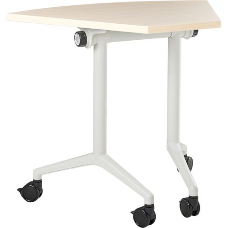 Escritorio moderno plegable con ruedas mesa móvil portátil 90 x 64 cm estructura metálica marrón claro Cavi