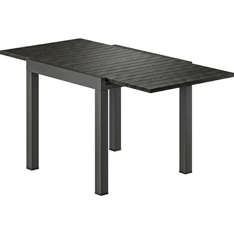 Outsunny Tavolo Estensibile Alluminio, Piano Effetto Legno, Nero (1/5)