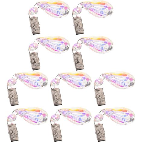 Lot de 10 pinces à nappe avec pendentif en cristal prismatique (1/5)