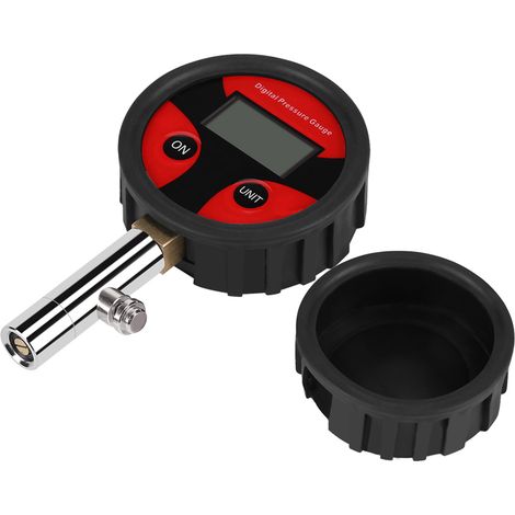Digitales Reifendruckmessgerät (0–200 PSI) mit Reifenventil und Kappen für einfaches Prüfen und Ablesen (1/5)