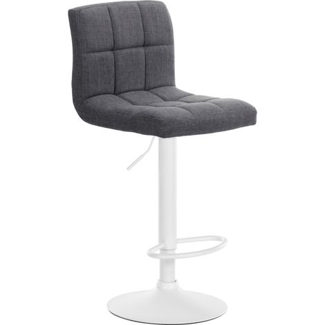 Sgabello da bar x1 stile contemporaneo tessuto trapuntato grigio chiaro struttura in metallo bianco 100006455