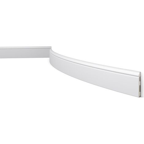 NMC – Plinthe flexible 2m en polyuréthane blanc – Moulure décorative intemporelle – Pour intérieurs et pièces humides – Rayons de courbure 20cm (1/6)