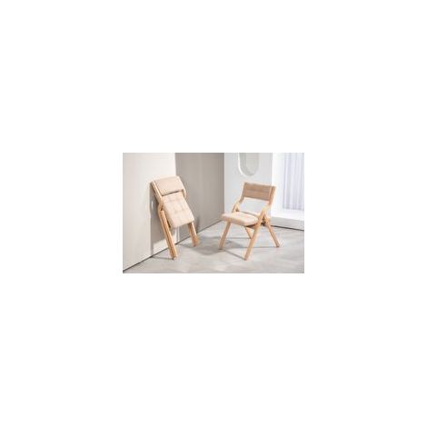 Lot de 2 chaises pliantes avec coussin Assise surdimensionnée en velours Dossier incurvé 110° Dimensions 61x48x77cm Kaki (1/5)