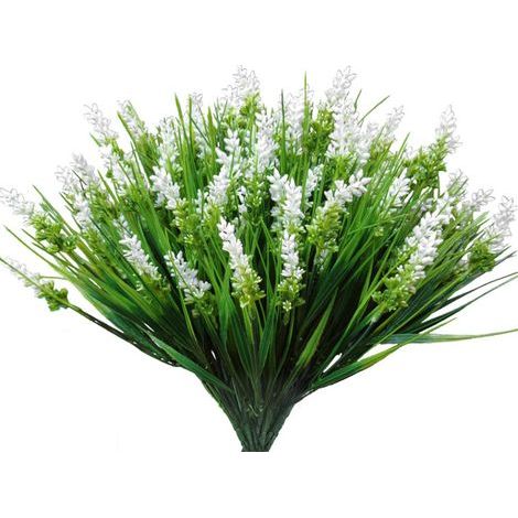 10 realistische künstliche Lavendelpflanzen - Dekorative Pflanzen für Haus und Garten, Geschenkidee für Veranda, Terrasse, Hochzeit (Weiß) (1/5)
