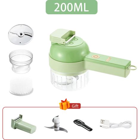Ensemble de 4 en 1 multifonctionnel amélioré pour légumes : coupe-légumes, trancheuse, presse-ail, broyeur, hachoir à ail et robot culinaire. (1/5)