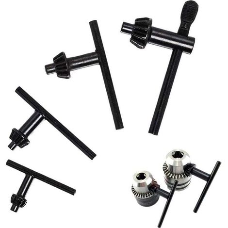 4 pièces Clé de Mandrin de Rechange, Clé de Mandrin Électrique, 10mm/ 13mm/ 16mm/ 20mm, Clé Universelle pour Perceuse à Mandrin, pour Perceuse à Percussion Outil de Serrage de Perceuse (1/4)