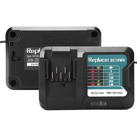 Replacement battery charger, fast charger with LED display, 10.8V, 12V, DC10WD, DC10SB, DC10WC, BL1015 (EU plug) (1/5)