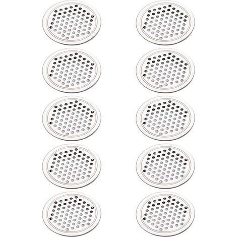 20 Grilles de ventilation, Acier inoxydable, Rondes, 53 mm, Pour placards et meubles de cuisine (1/5)