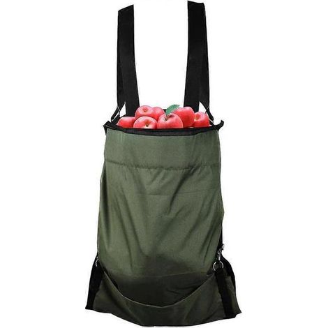 Tablier de cueillette de fruits, modèle 2025, imperméable, en tissu Oxford, grande capacité, pour la récolte et le stockage des fruits et légumes. Conteneur de cueillette pour jardin, 86 x 49 cm, vert (1/5)