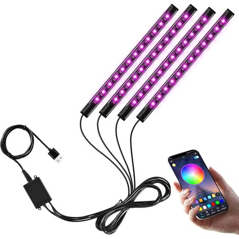 éclairage Intérieur de Voiture,  Lampe Voiture Intérieur LED Voiture Interieur, Auto Gadgets Lumineuse à LED de Voiture Contrôle APP, Accessoire Voiture Cadeau pour Homme Femme Car Accessories (1/5)