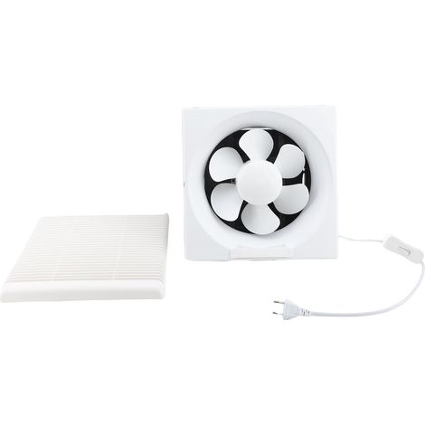 Ventilateur extracteur d'air avec grille d'aération, 40 décibels, faible niveau sonore, cordon d'alimentation de 2,5 m et interrupteur pour salles de bains, garages et maisons. Dimensions : 34 x 34 x (1/2)