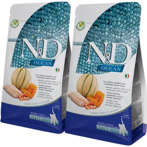 FARMINA N&D OCEAN CAT BACALAO, CAMARONES Y CALABAZA 2x1,5 kg