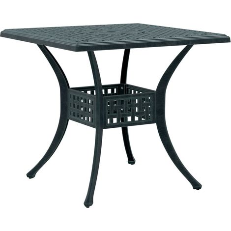 Table de jardin vert 80x80x75 aluminium coulé (1/5)