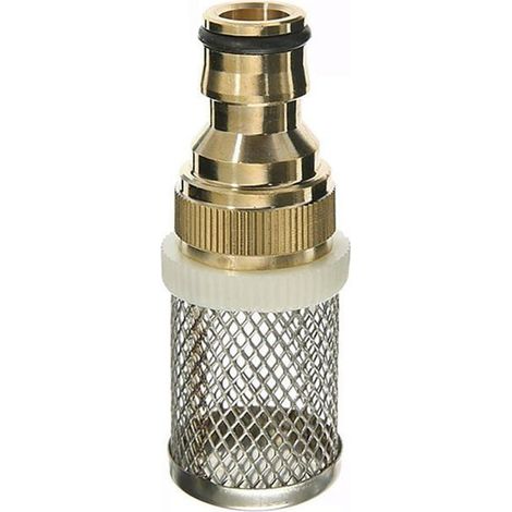 Crépine filtre de tuyau - 1" (16 mm) - Laiton & inox - Pour arrosage & lavage voiture - Trou 1,5 mm (1/3)