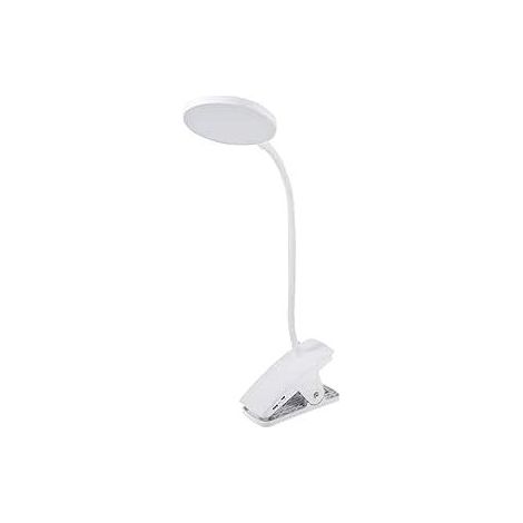 Lampe de chevet à pince alimentée par batterie avec 3 niveaux de luminosité et rechargeable par USB (1/5)