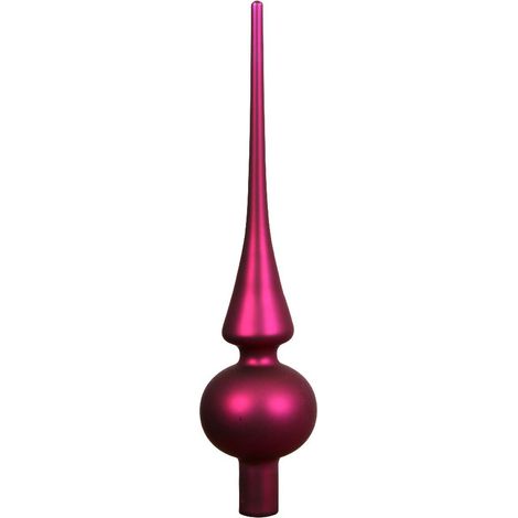 Weihnachtsbaumspitze Festive Pink matt Ø 6 cm 26 cm hoch - Glas (1/2)