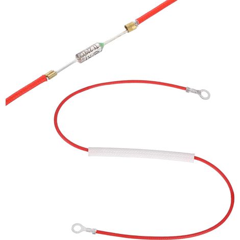 Fusible Thermique Universel Pour Cuiseur À Riz, 229°C 10A 250V Fusible Thermique Métallique Avec Bornes À Anneaux Aux Deux Extrémités Et Gainage En Fibre De Verre (1/5)