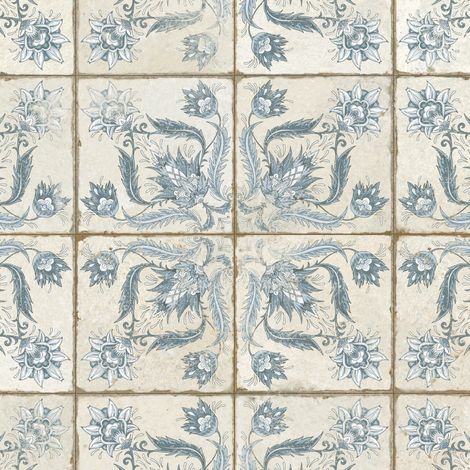 Carrelage Vintage Bleu Leptis 45x45x0,95 cm Camoria - Sol et mur intérieur (vendu par carton de 1 m²) - RO'MA CARRELAGE (1/5)