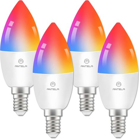 Ampoule Connectée WiFi LED E14 4.5W, 4 PCS Compatible avec et , APP Télécommande, Commande Vocale (1/5)