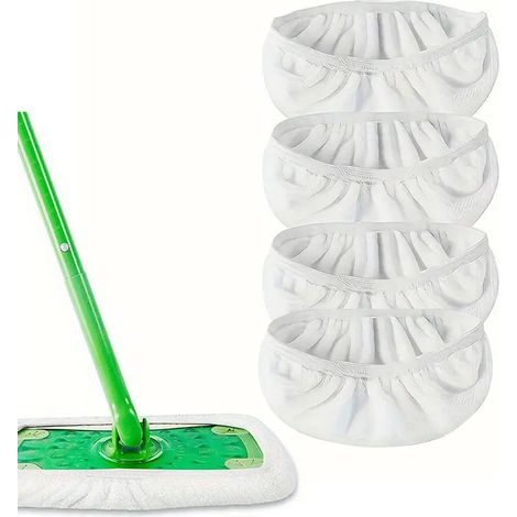 Wiederverwendbare Feuchttuch-Nachfüllpackungen, kompatibel mit dem Swiffer-Wischmopp, Trockenwischtücher, Mikrofaser-Feuchtreinigungstücher für Hartholzböden, 4er-Pack (Wischmopp nicht enthalten)