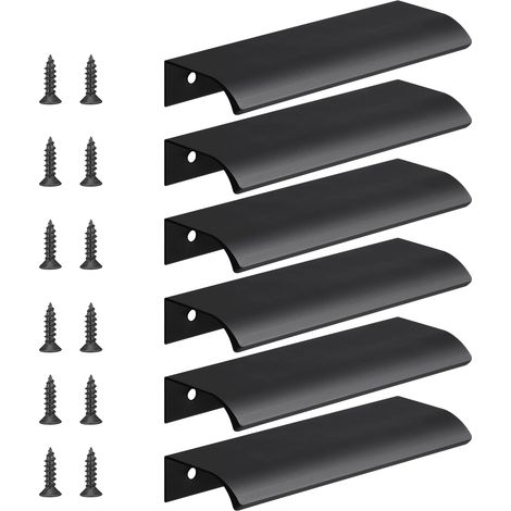 LOT DE 6 Poignée d’Armoire, Poignées Meuble Tiroir, Poignées de porte Dissimulées Poignée Encastrée Affleurante Pour tiroirs portes d'armoires (1/5)