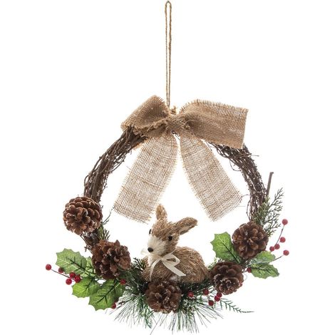 Ghirlanda con pigne e figura 32 cm - Renna - Feeric lights & christmas (1/2)