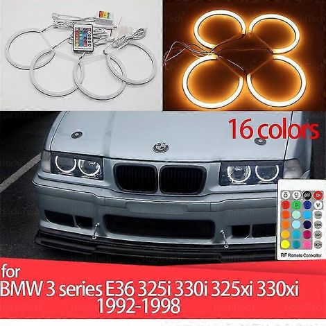 Milchfarbenes RGB-LED-Angel-Eyes-Kit mit 16 Farben und Halo-Ring für BMW E36 3er (1992–1998) – Demon Eye