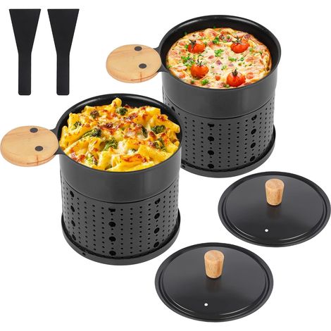 Lot de 2 Appareil Raclette Bougie à Revêtement Antiadhésif,Poêlon Raclette Individuelle de Fusion Rapide sans Fil pour Fromage Fondu Chocolat Oeuf Frit à Table,dans Jardin,en Camping,2 Pelles