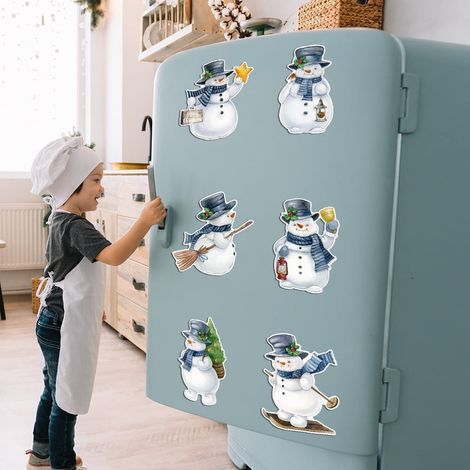 Magnet De Refrigerateur - Bonhomme De Neige - Pour Portes Metalliques Et Frigos - Deco Noel - Lot De 1 (1/5)