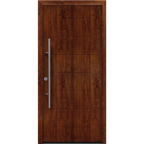 Hörmann Ecostar Haustür "ISOPRO Secur IPS 015", dark oak, 110 x 210 cm (B x H), DIN Links