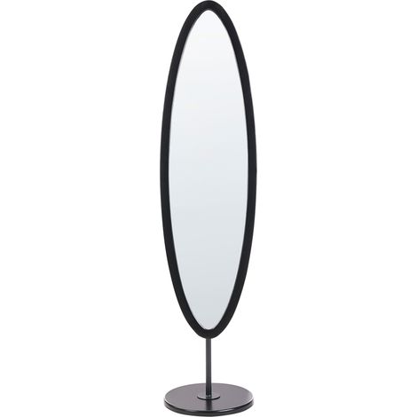 Espejo de pie de estilo escandinavo con marco de MDF decorativo negro Louvigny (1/5)
