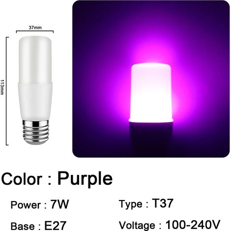 (T37 E27 Violet, 4 ampoules) Ampoules LED, adaptées aux festivals, aux KTV, aux bars et aux vitrines de magasins. (1/3)