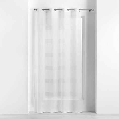 Panneau a oeillets 140 x 280 cm voile sable ajoure ajourela Blanc (1/3)