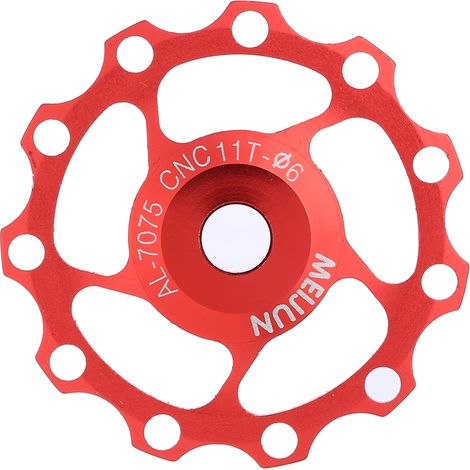 Guidon de vélo aluminium 11T galet de dérailleur roue jockey rouge pour bicyclette route pièce de rechange (1/5)