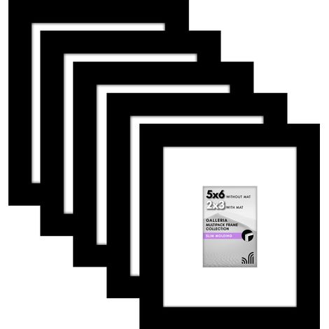 Lot de 5 cadres photo de 12,7 x 15,2 cm - Utilisation comme cadre photo de 5 x 7,6 cm avec passe-partout ou cadre de 12,7 x 15,2 cm sans passe-partout - Décoration murale avec verre (1/5)