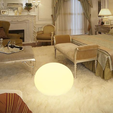 Lampadaire LED boule 10 W, éclairage d'ambiance pour chambre à coucher, lumière chaude, à brancher et à intensité variable (lumière chaude) (1/3)