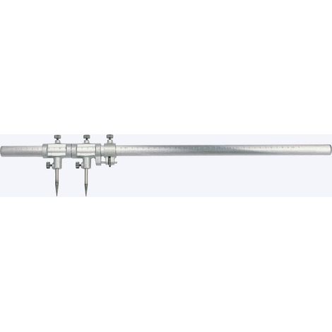 Compas à tige ronde réglage fin pointes à tracer en carbure remplaçables 500 mm pour dia. 1000 mm MIB STPR500