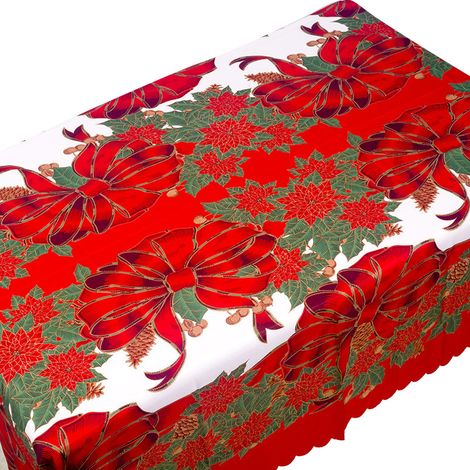 Nappe De Table Rectangulaire - Imprimée Noël - Polyester Imperméable - Pour Salle À Manger Cuisine - 180 X 150 Cm - 1 Pièce (1/5)