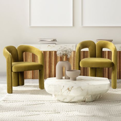 Lot de 2 chaises de salle à manger modernes en velours, chaises baquet rembourrées, fauteuils de salon/cuisine