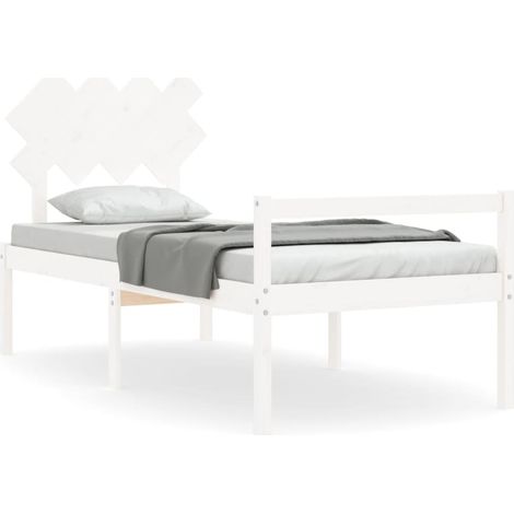 Lit pour personne âgée et tête de lit simple bois massif (1/5)